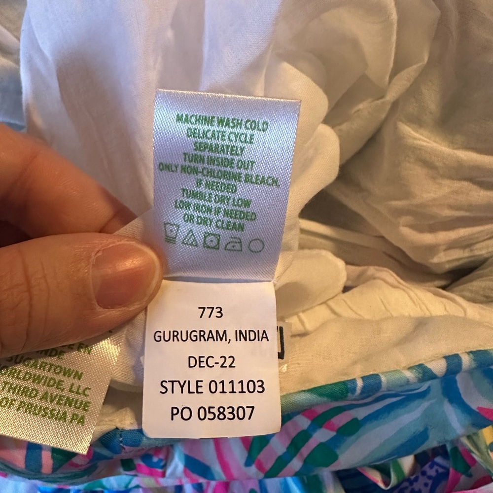 Lilly Pulitzer Pink and Blue Leaf Print Midi Dress - Picture 5 of 6